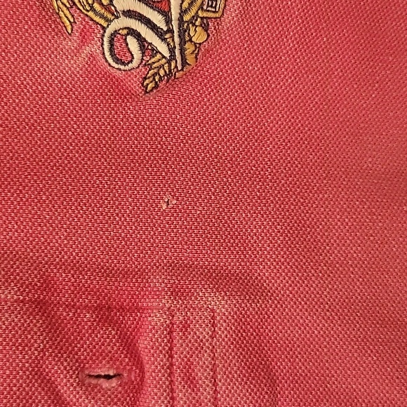 Miller Brewing polo. Weathered pink. Size L Note Hole in pic 3 - Picture 3 of 3